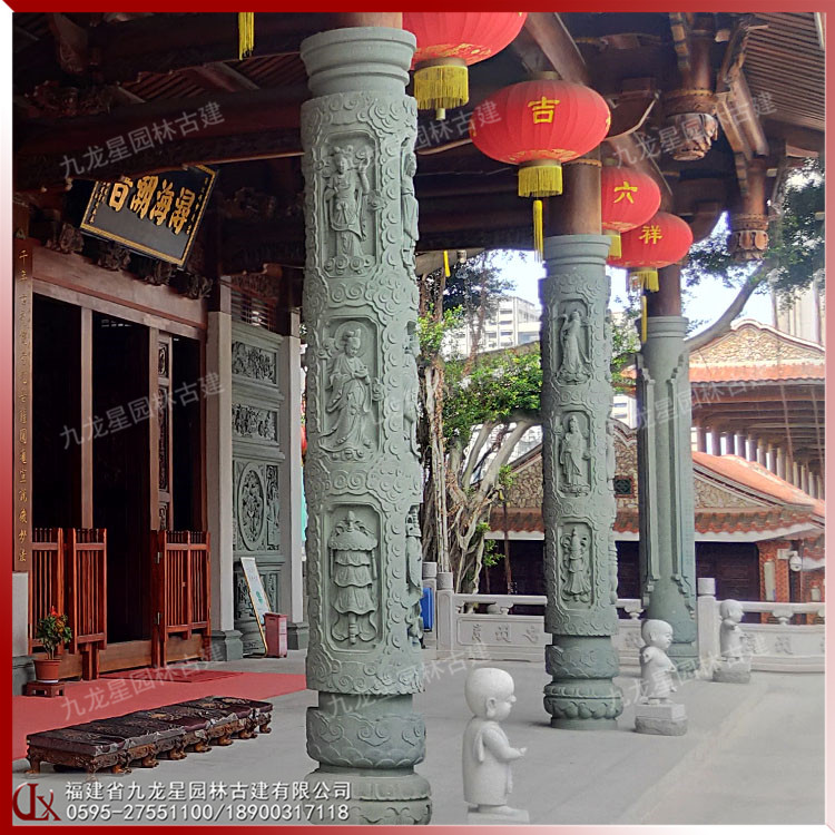 青石浮雕石材柱子圖片